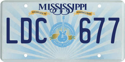 MS license plate LDC677