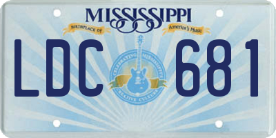 MS license plate LDC681