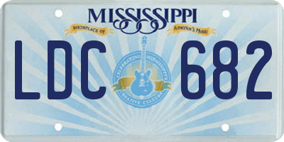 MS license plate LDC682