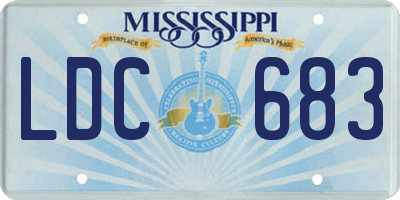MS license plate LDC683