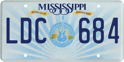 MS license plate LDC684