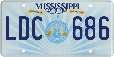 MS license plate LDC686