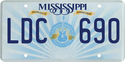 MS license plate LDC690