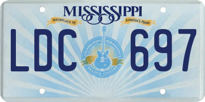 MS license plate LDC697