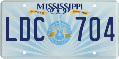MS license plate LDC704