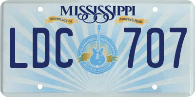 MS license plate LDC707