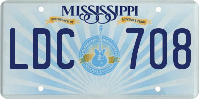 MS license plate LDC708