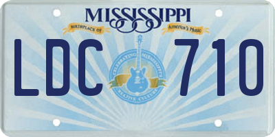 MS license plate LDC710