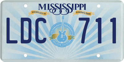 MS license plate LDC711