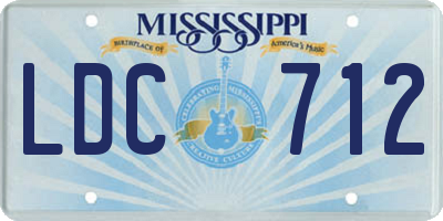 MS license plate LDC712