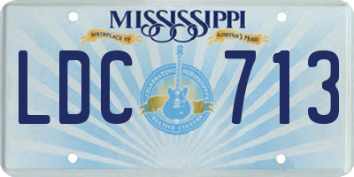 MS license plate LDC713