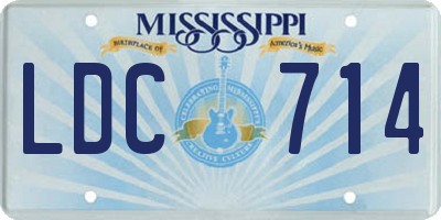 MS license plate LDC714