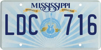 MS license plate LDC716