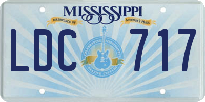 MS license plate LDC717