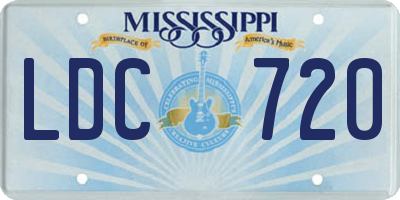 MS license plate LDC720