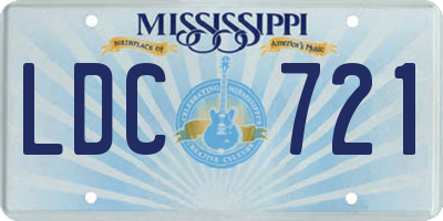 MS license plate LDC721