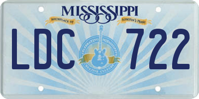 MS license plate LDC722