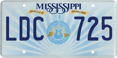 MS license plate LDC725