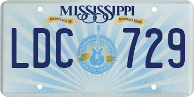 MS license plate LDC729