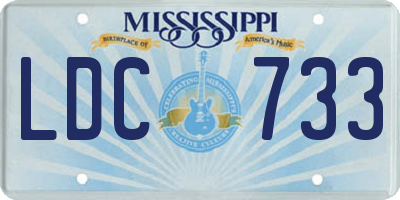 MS license plate LDC733