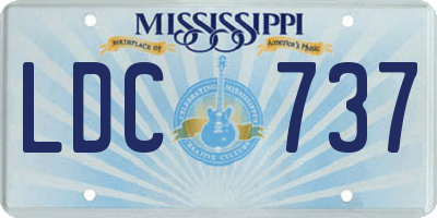 MS license plate LDC737