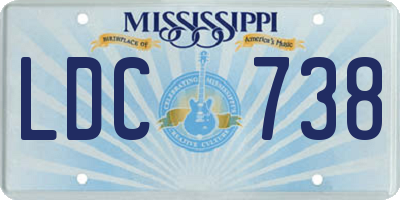 MS license plate LDC738