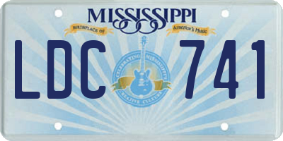 MS license plate LDC741