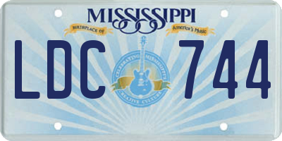 MS license plate LDC744