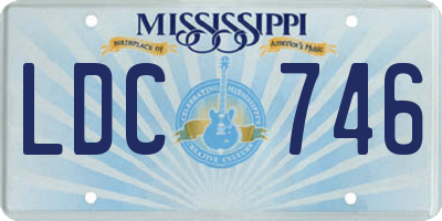 MS license plate LDC746