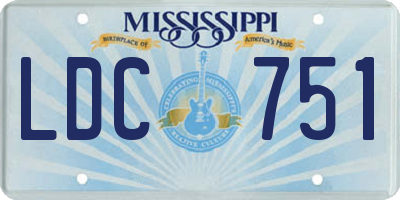 MS license plate LDC751