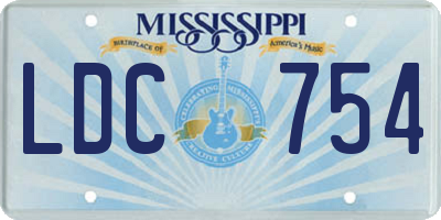 MS license plate LDC754