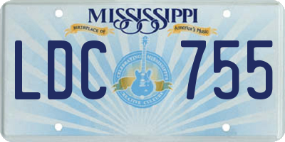 MS license plate LDC755