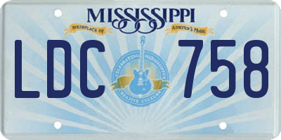 MS license plate LDC758