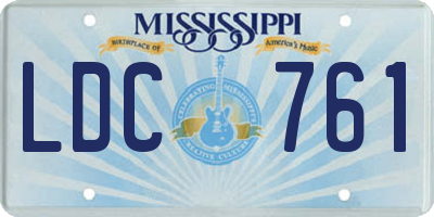 MS license plate LDC761