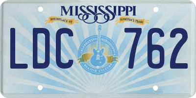 MS license plate LDC762