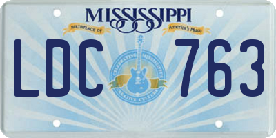 MS license plate LDC763