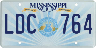MS license plate LDC764