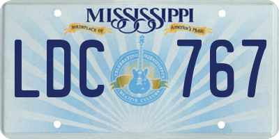 MS license plate LDC767