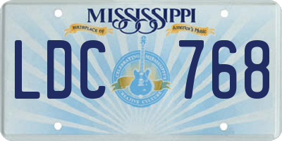 MS license plate LDC768