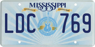 MS license plate LDC769