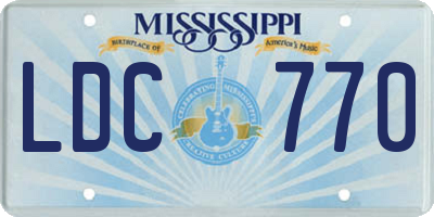 MS license plate LDC770