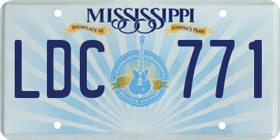 MS license plate LDC771