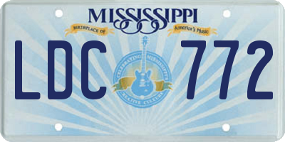 MS license plate LDC772