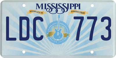 MS license plate LDC773