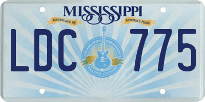 MS license plate LDC775