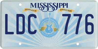 MS license plate LDC776