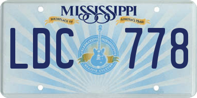 MS license plate LDC778