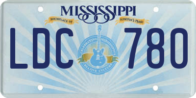 MS license plate LDC780