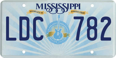 MS license plate LDC782