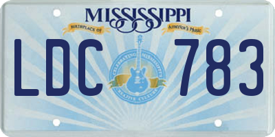 MS license plate LDC783